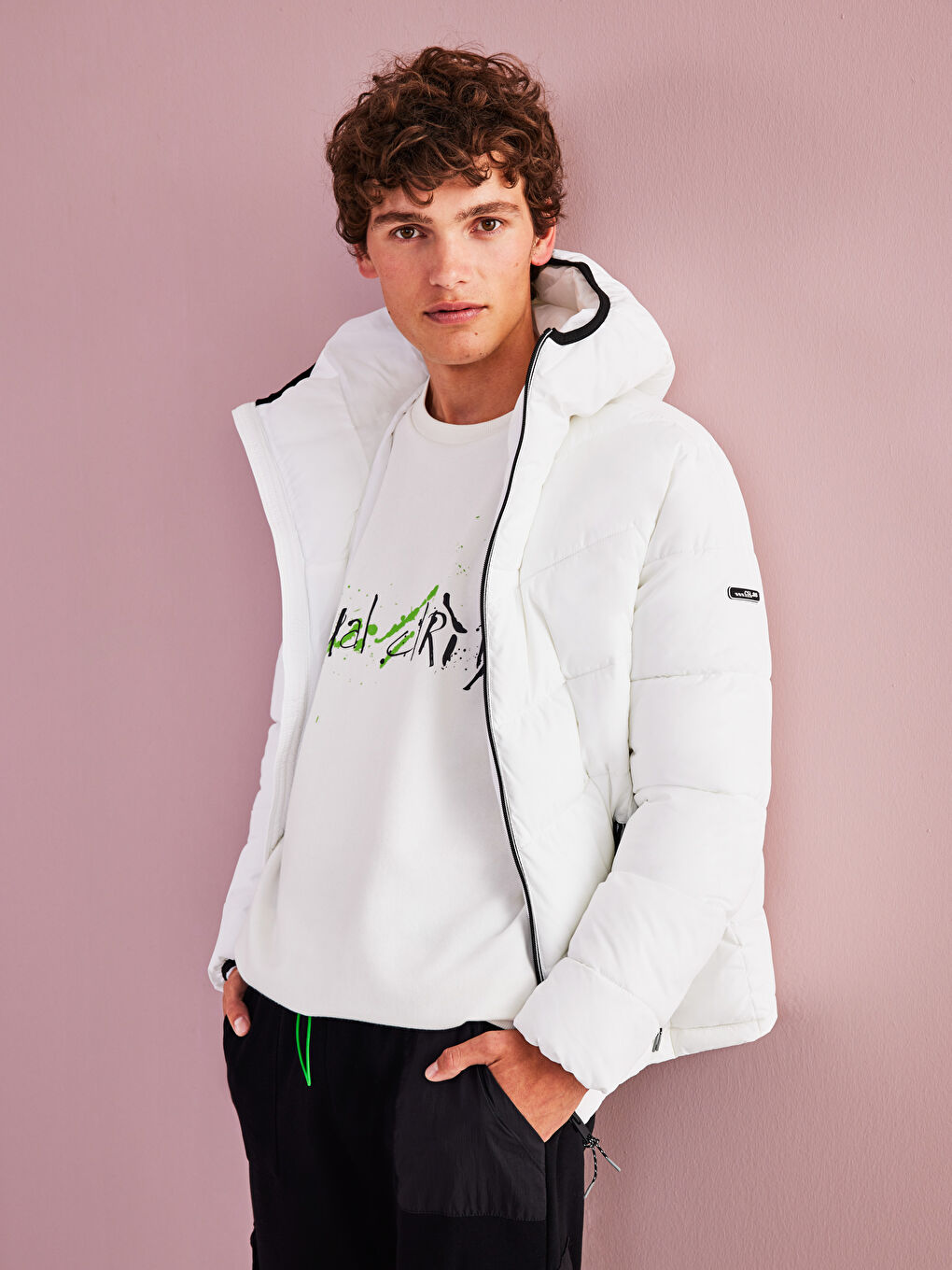 Slim Fit Hooded Men's Puffer Coat