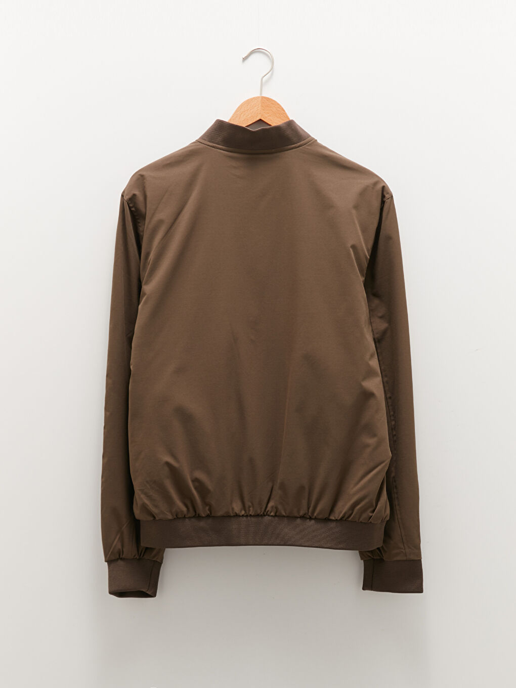 Haki Standart Kalıp Kolej Yaka Erkek Bomber Ceket-6