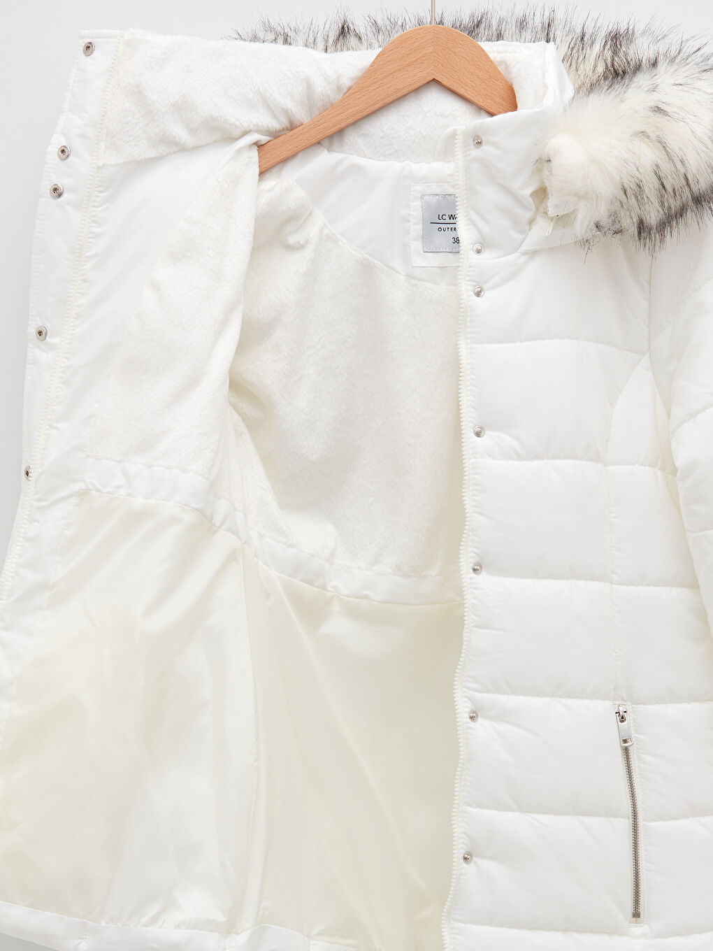 Kapüşonlu Düz Cep Detaylı Uzun Kollu Kalın Kadın Şişme Mont-9