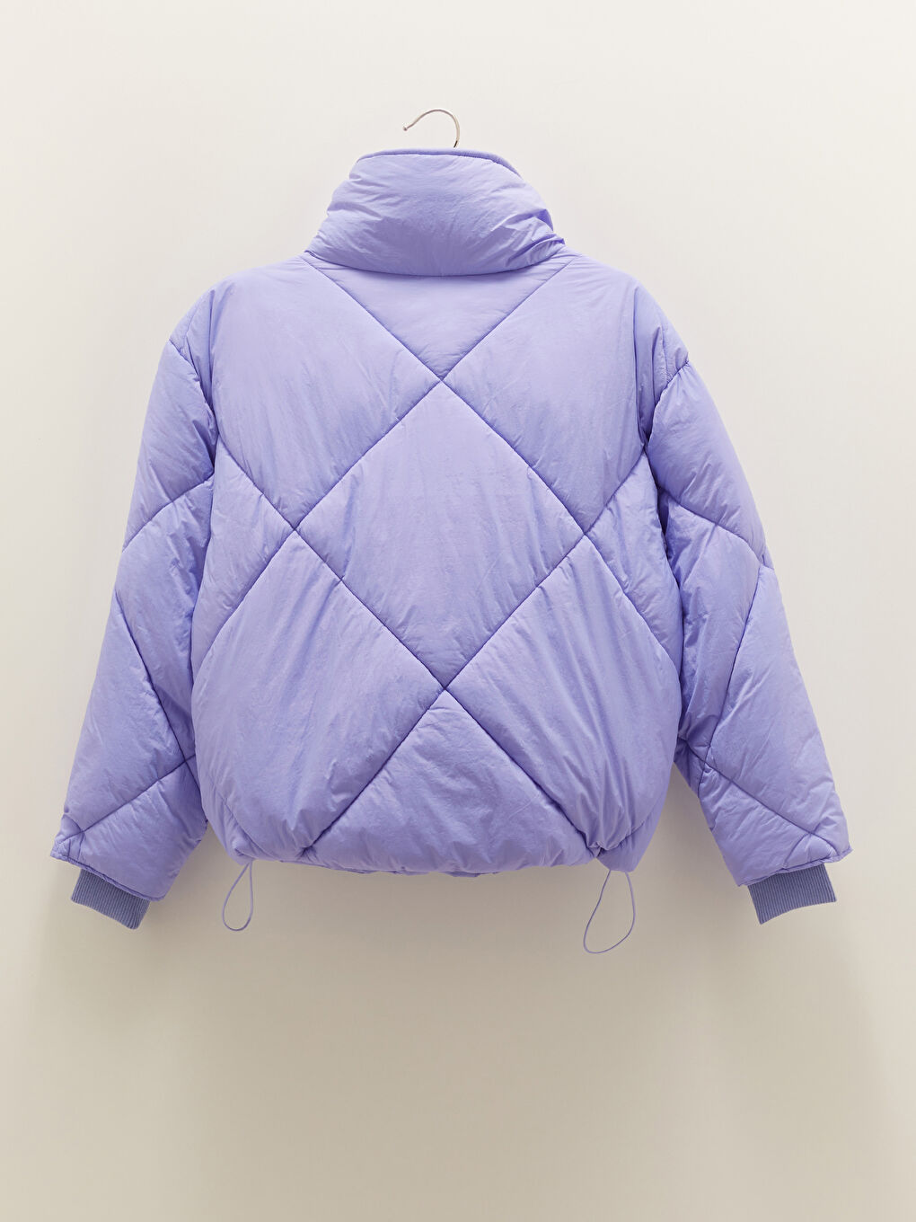 Col Cheminée Régulier Manches Longues Manteau Bouffant et Sac pour Femmes-9