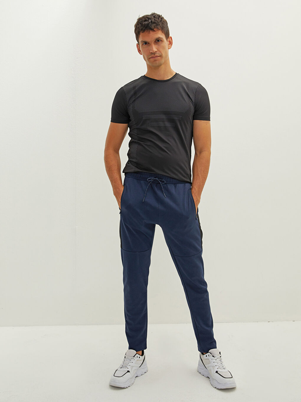 Lacivert Standart Kalıp Aktif Spor Erkek Eşofman Altı-5