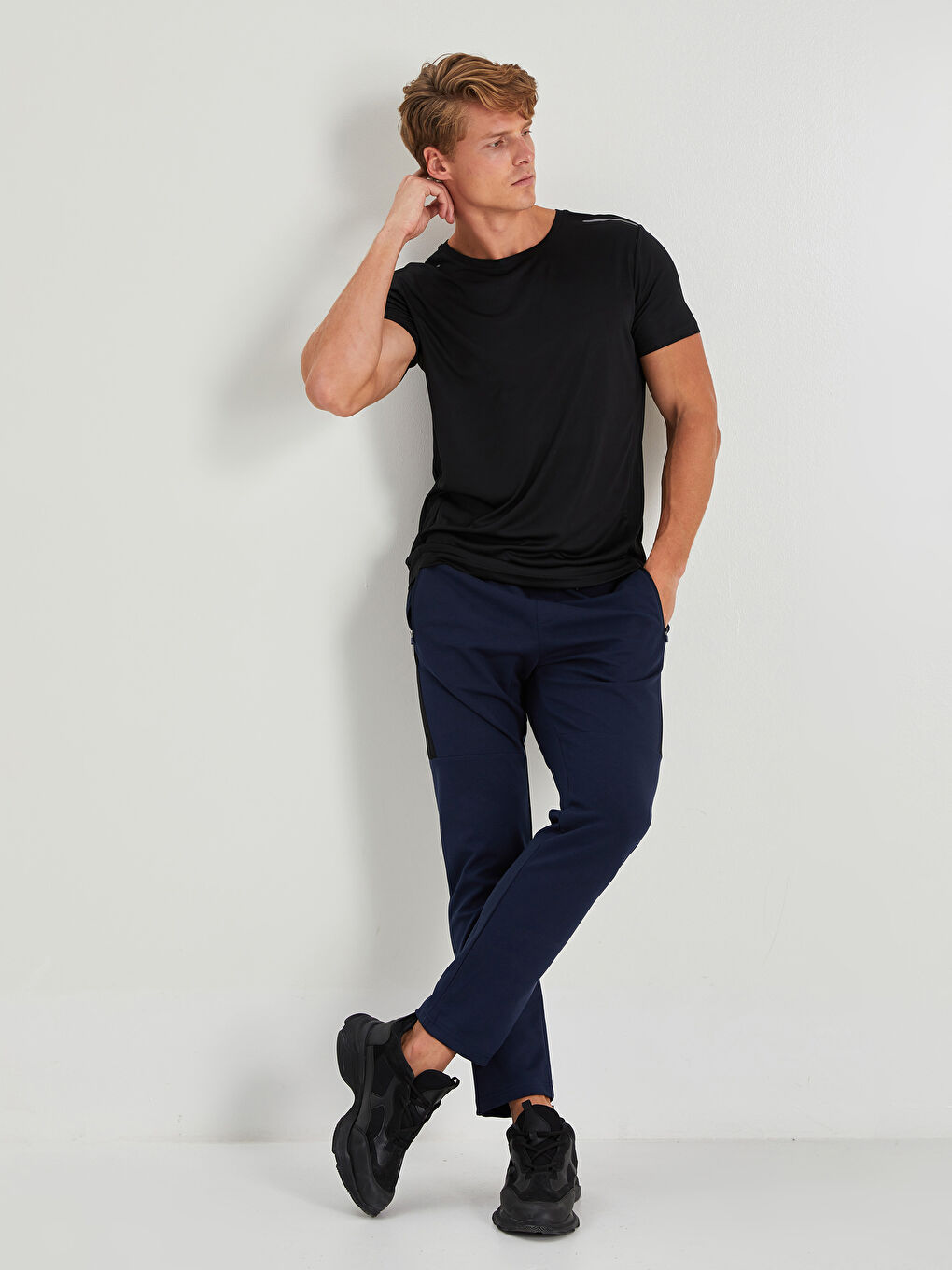 Lacivert Standart Kalıp Aktif Spor Erkek Eşofman Altı-4