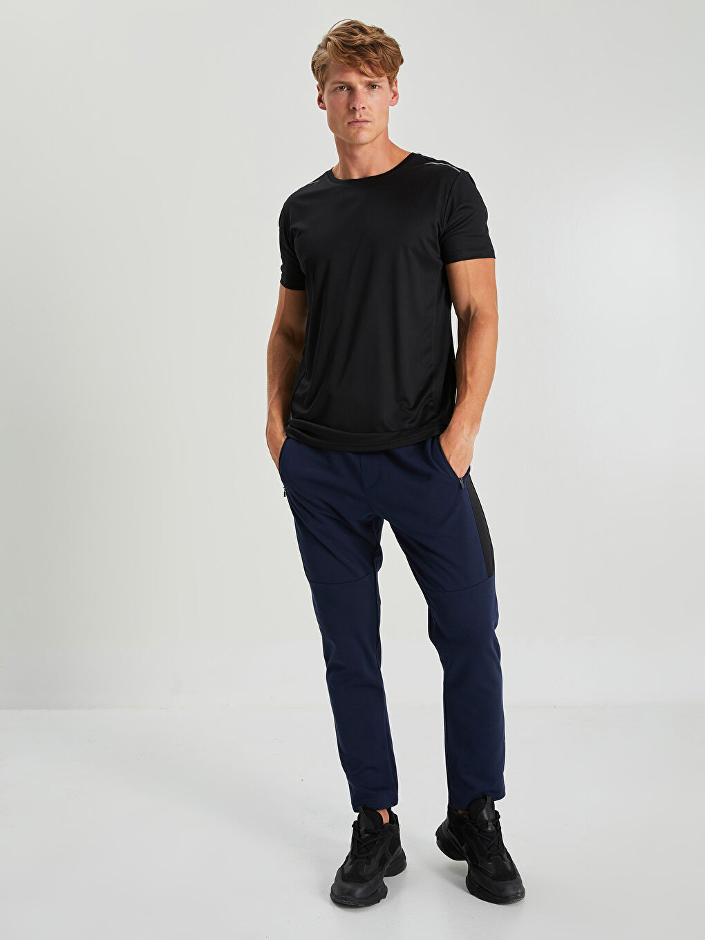 Lacivert Standart Kalıp Aktif Spor Erkek Eşofman Altı-2