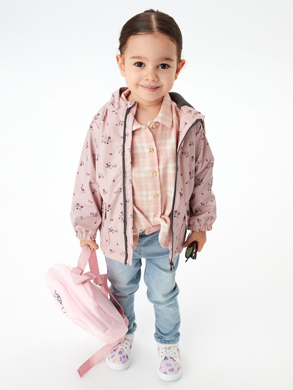 LCW baby Hooded Long Sleeve Patterned Raincoat for Baby Girl -W10663Z1-LT3