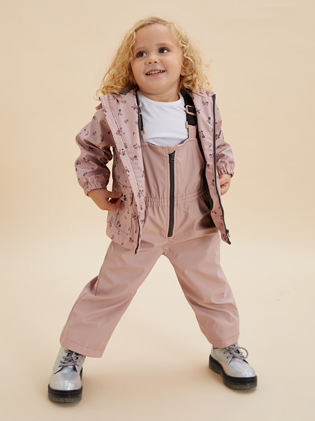 LCW baby Hooded Long Sleeve Patterned Raincoat for Baby Girl -W10663Z1-LT3