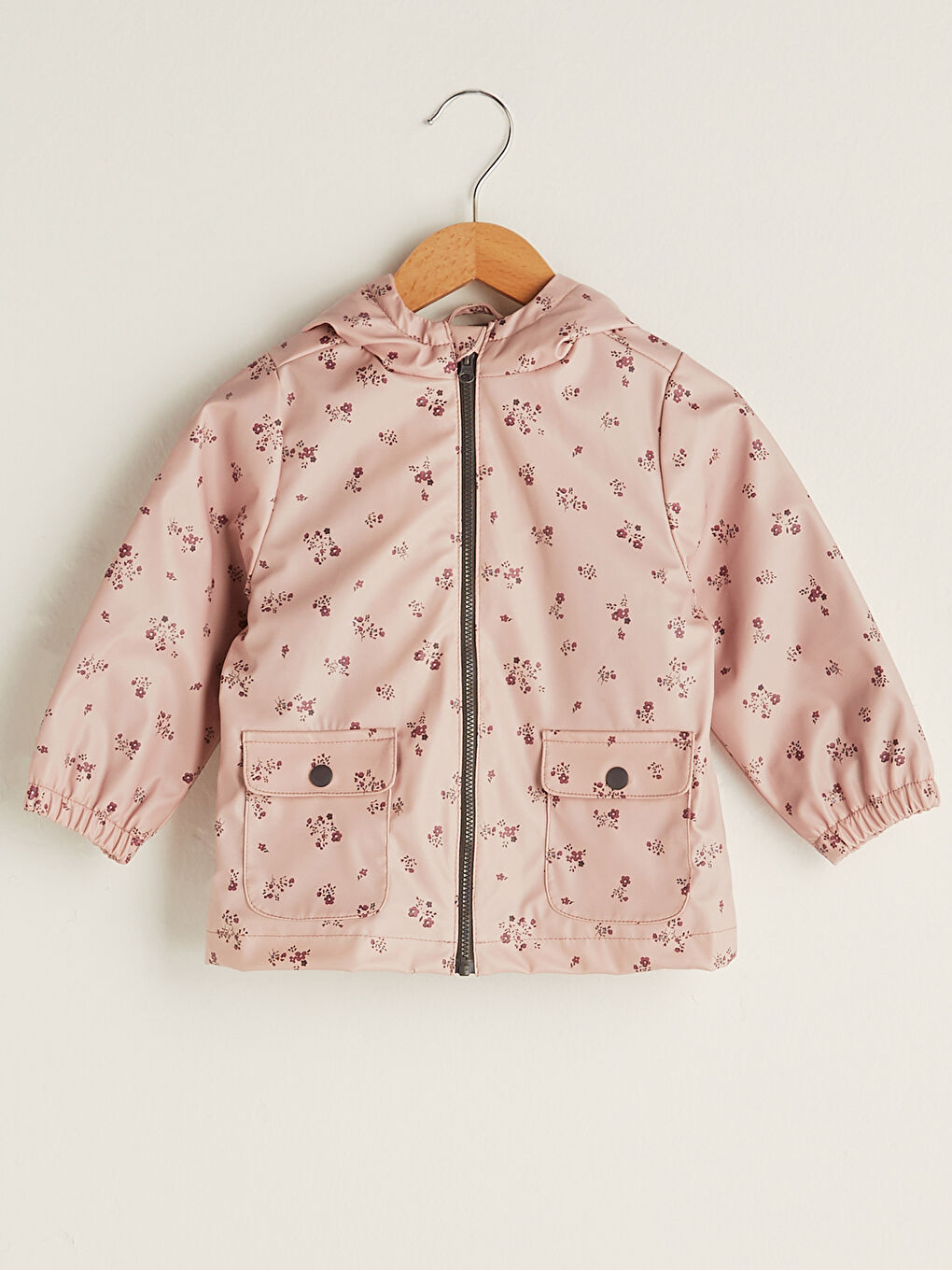 LCW baby Hooded Long Sleeve Patterned Raincoat for Baby Girl -W10663Z1-LT3