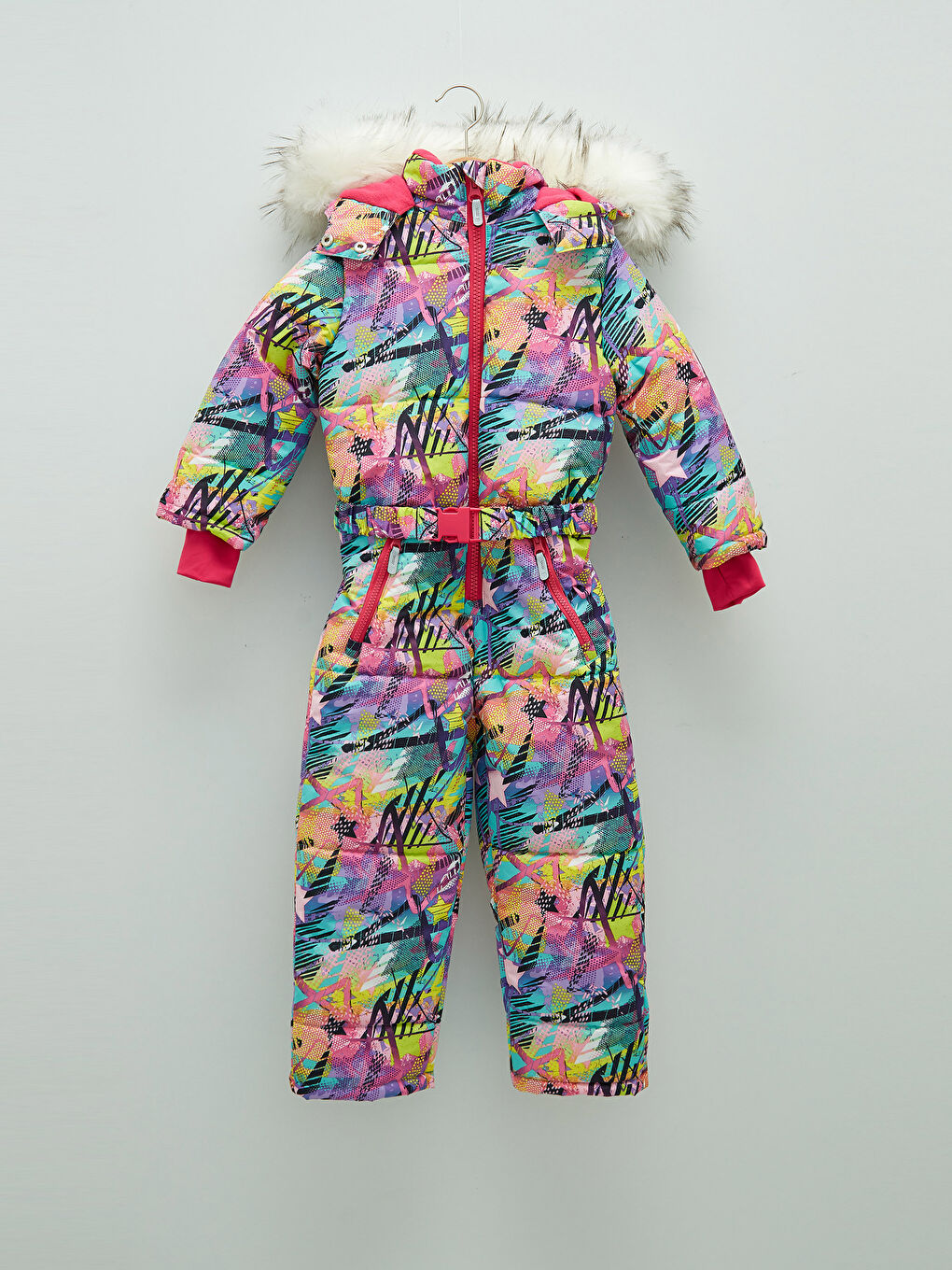С принтом лыжный комбинезон с капюшоном для девочек