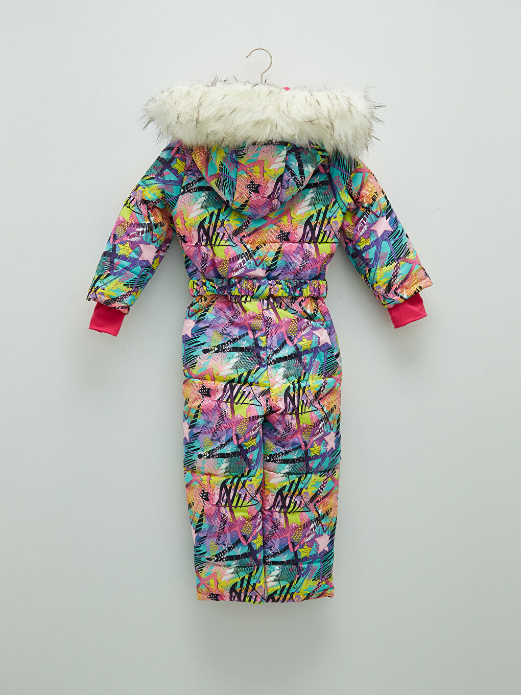 С принтом лыжный комбинезон с капюшоном для девочек-1