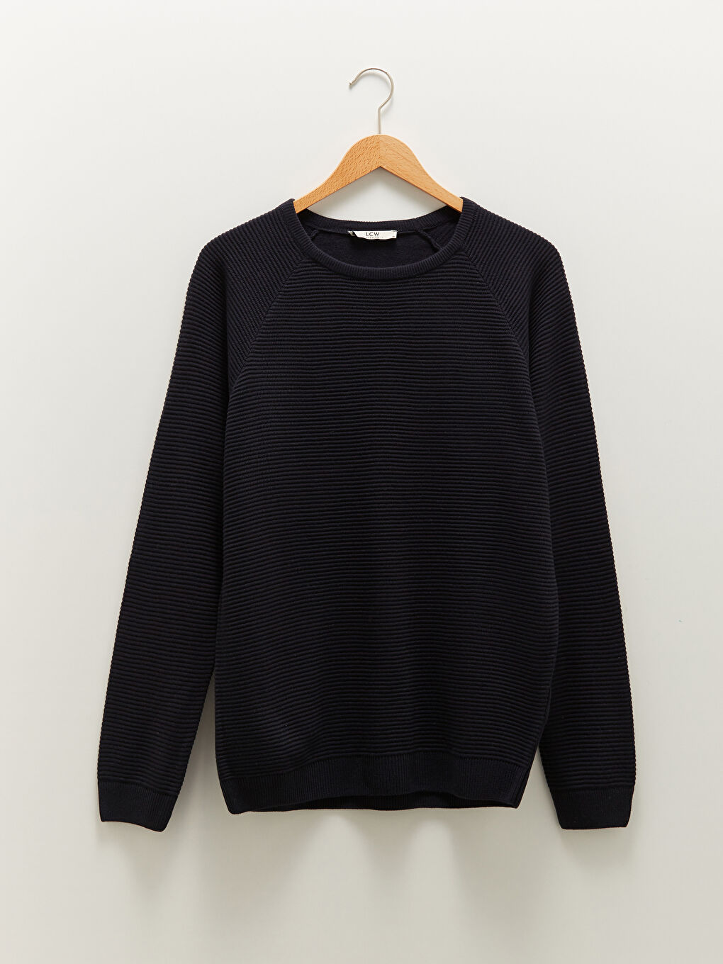 Lacivert Bisiklet Yaka Uzun Kollu İnce Erkek Triko Kazak-4