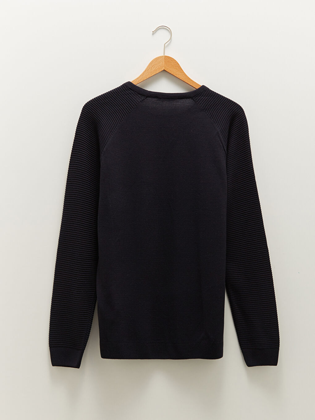 Lacivert Bisiklet Yaka Uzun Kollu İnce Erkek Triko Kazak-5