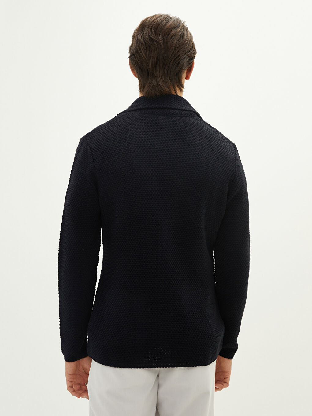 Slim Fit Shawl Collar Long Sleeve Men's Knitwear Cardigan-5