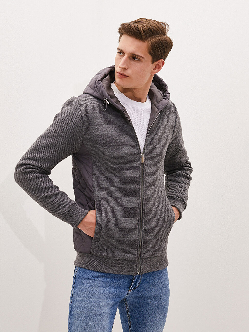 Hooded Long Sleeve Men's Knitwear Cardigan-1