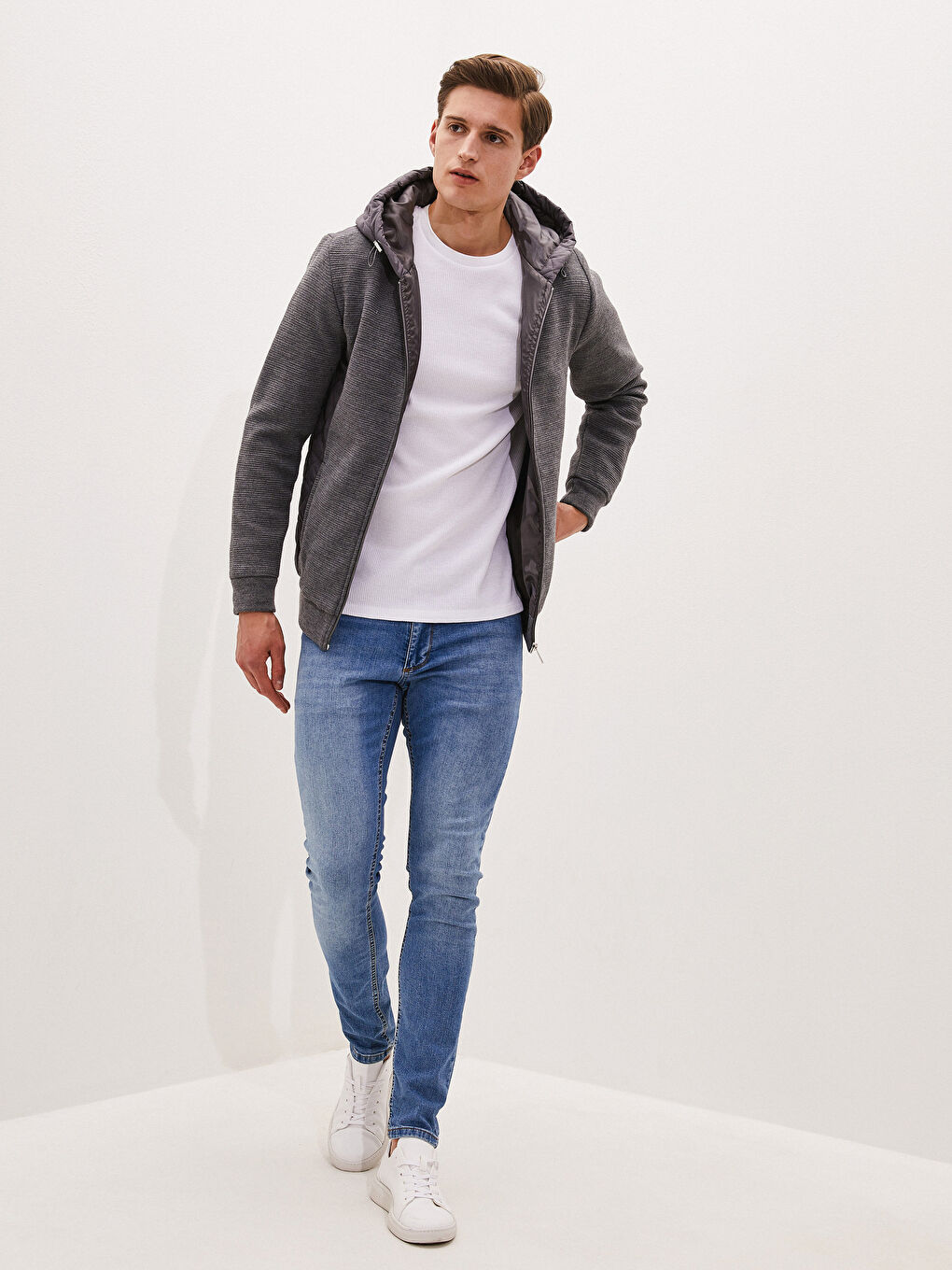 Hooded Long Sleeve Men's Knitwear Cardigan-3