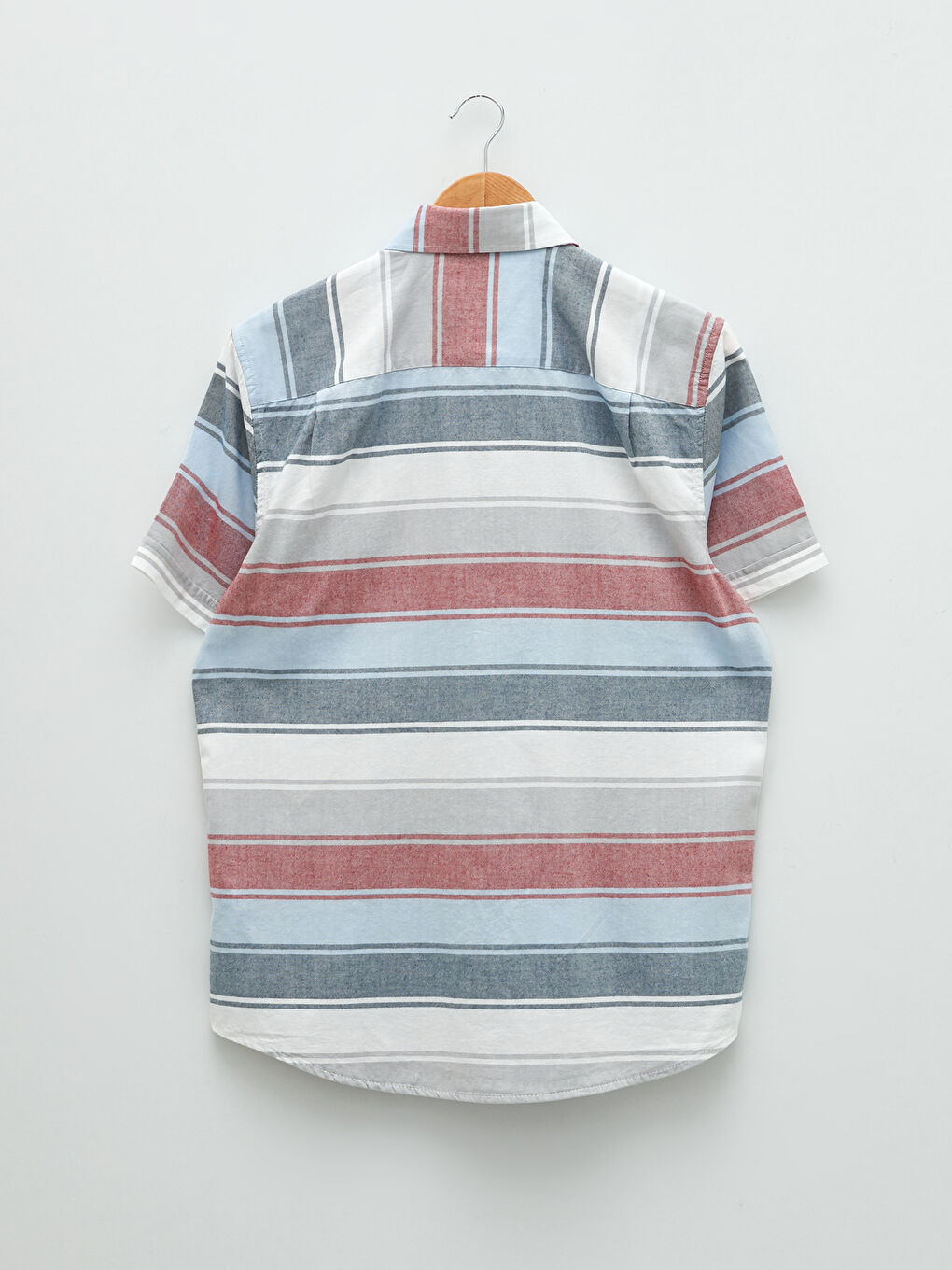 Regular Fit Short Sleeve Striped Oxford Men's Shirt-6
