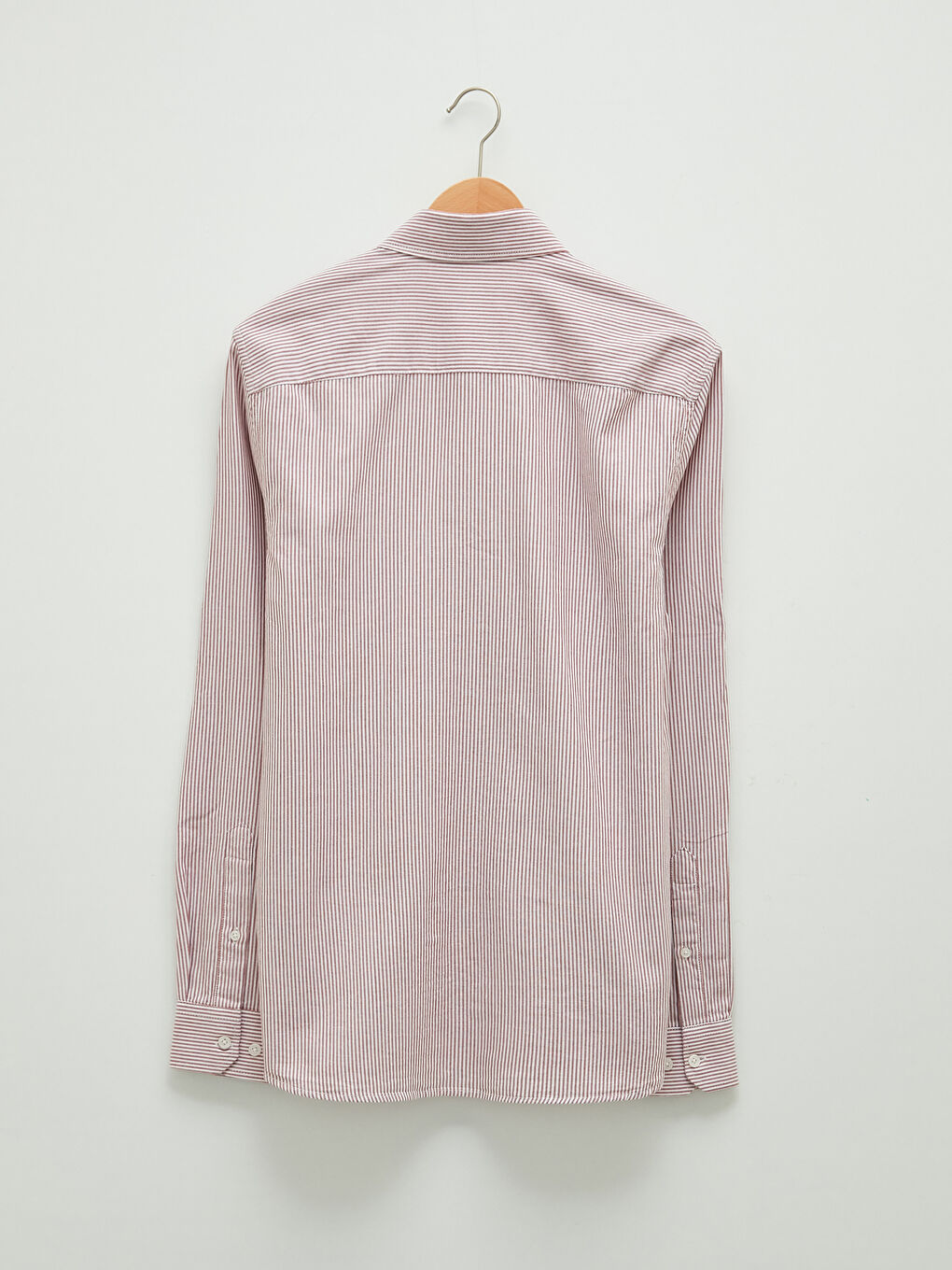 Kahverengi Slim Fit Uzun Kollu Oxford Erkek Gömlek-6