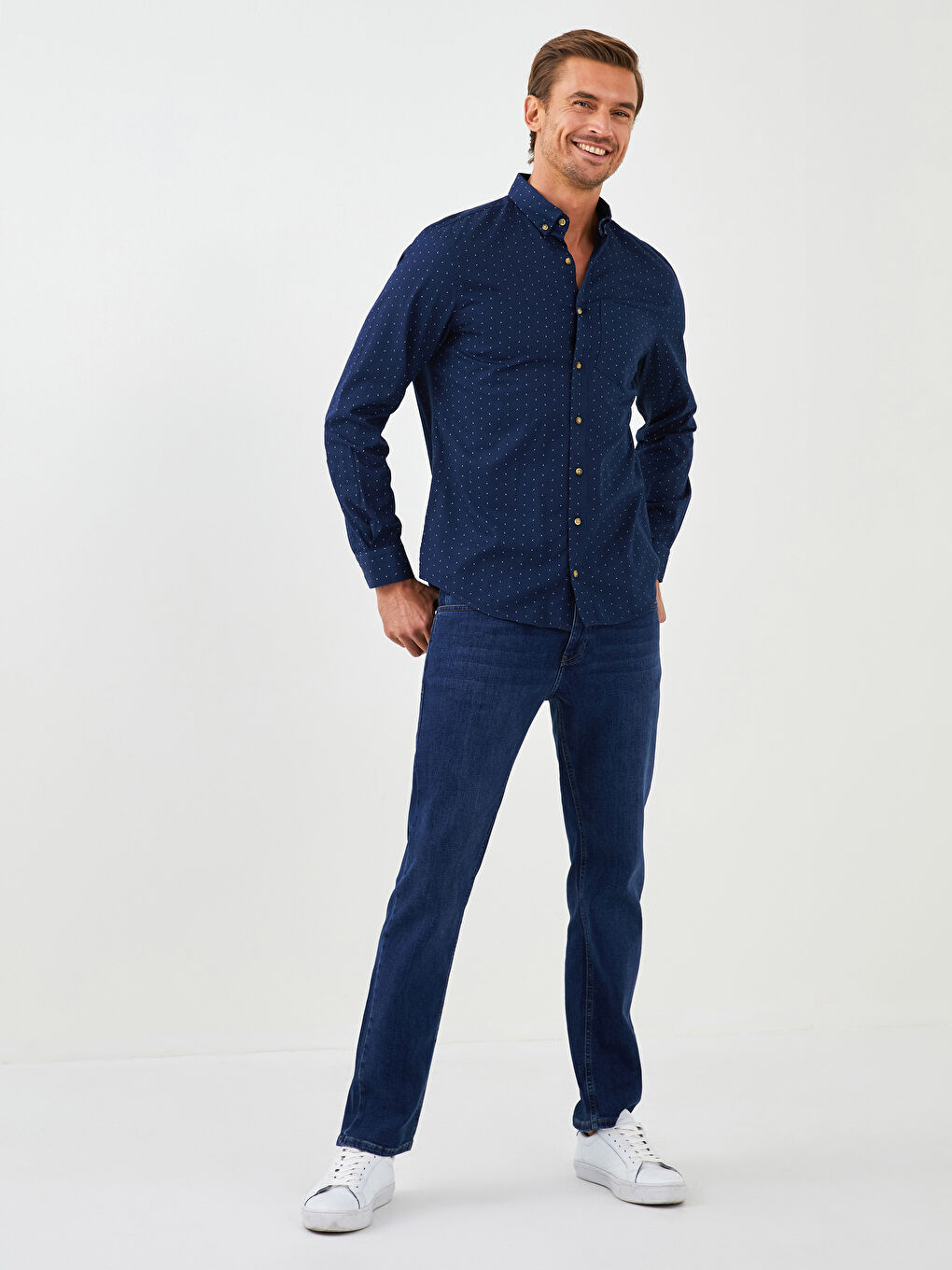 Regular Fit Long Sleeve Gabardine Men's Shirt-3