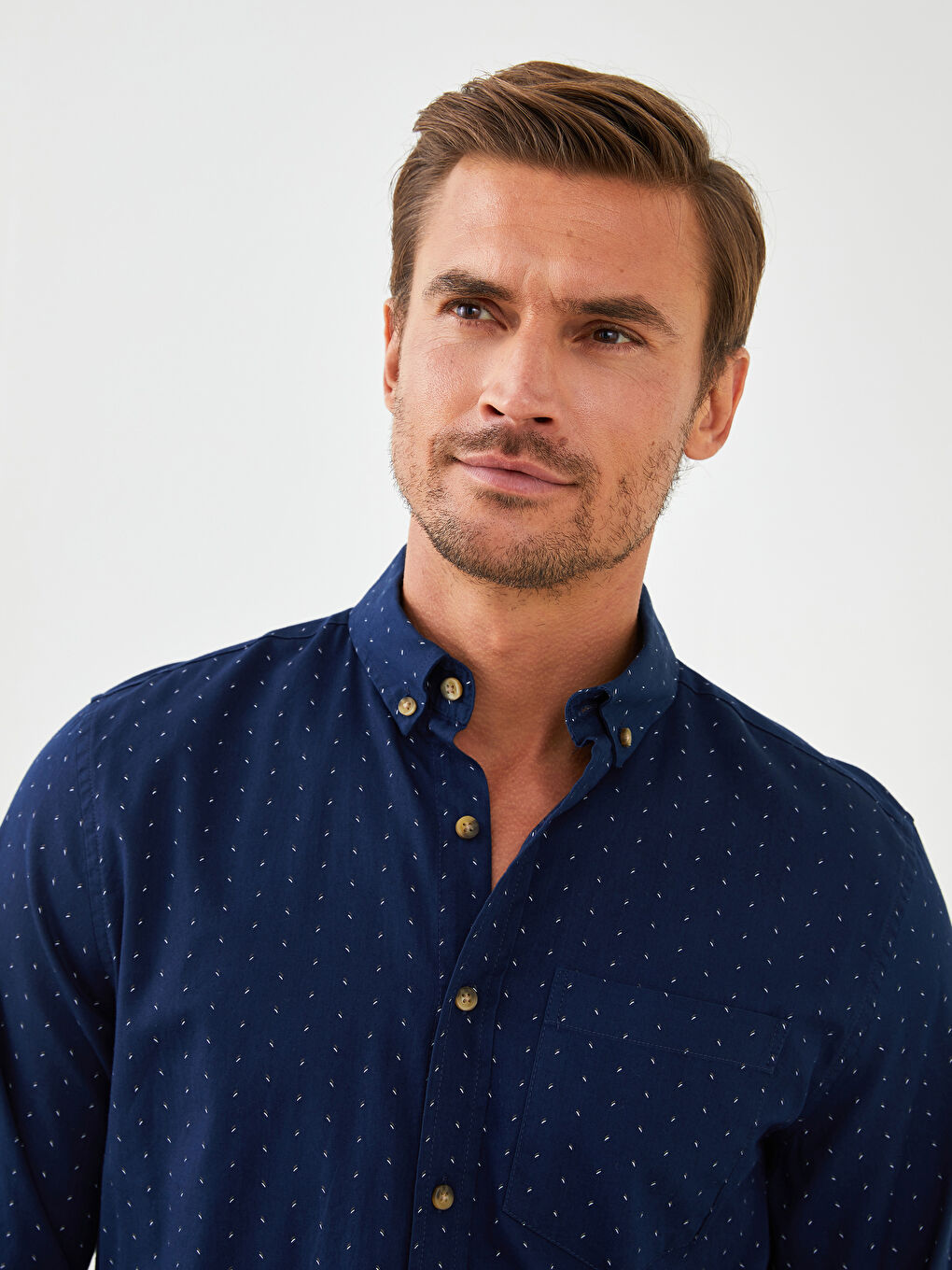 Regular Fit Long Sleeve Gabardine Men's Shirt