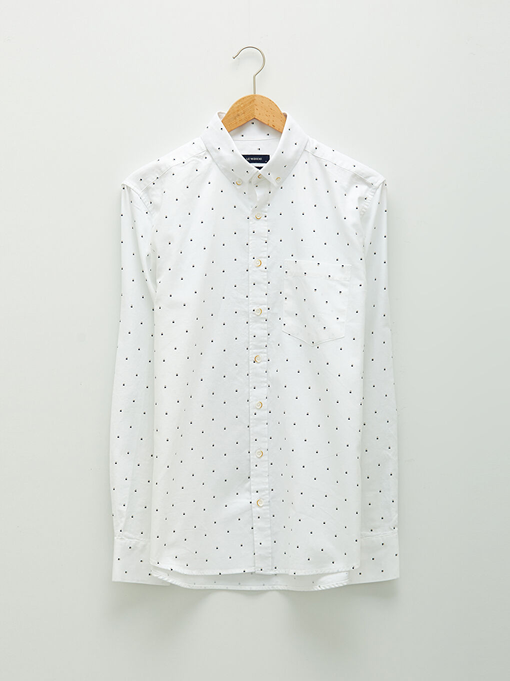 Regular Fit Long Sleeve Oxford Men's Shirt-5