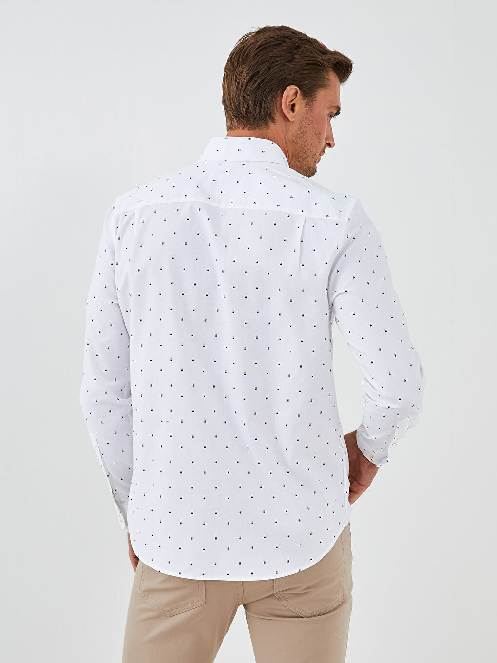 Regular Fit Long Sleeve Oxford Men's Shirt-4