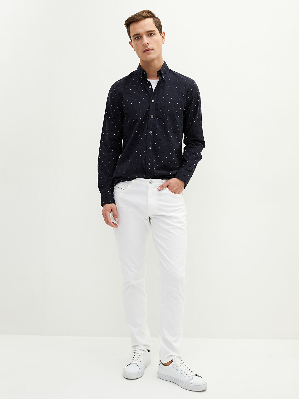 Siyah Regular Fit Uzun Kollu Oxford Erkek Gömlek-3