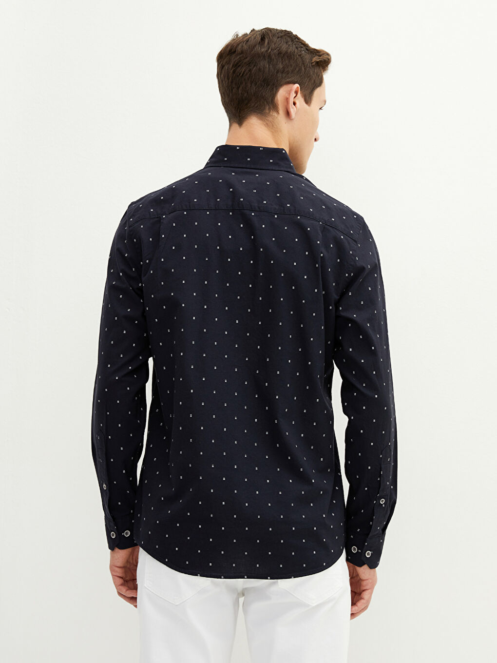 Siyah Regular Fit Uzun Kollu Oxford Erkek Gömlek-4