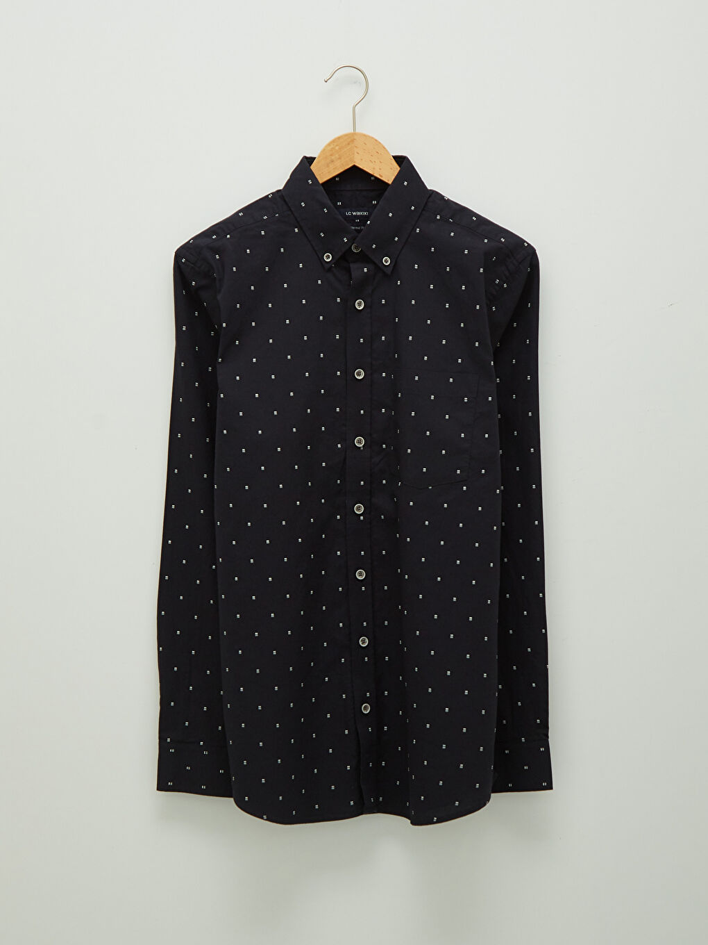 Siyah Regular Fit Uzun Kollu Oxford Erkek Gömlek-5