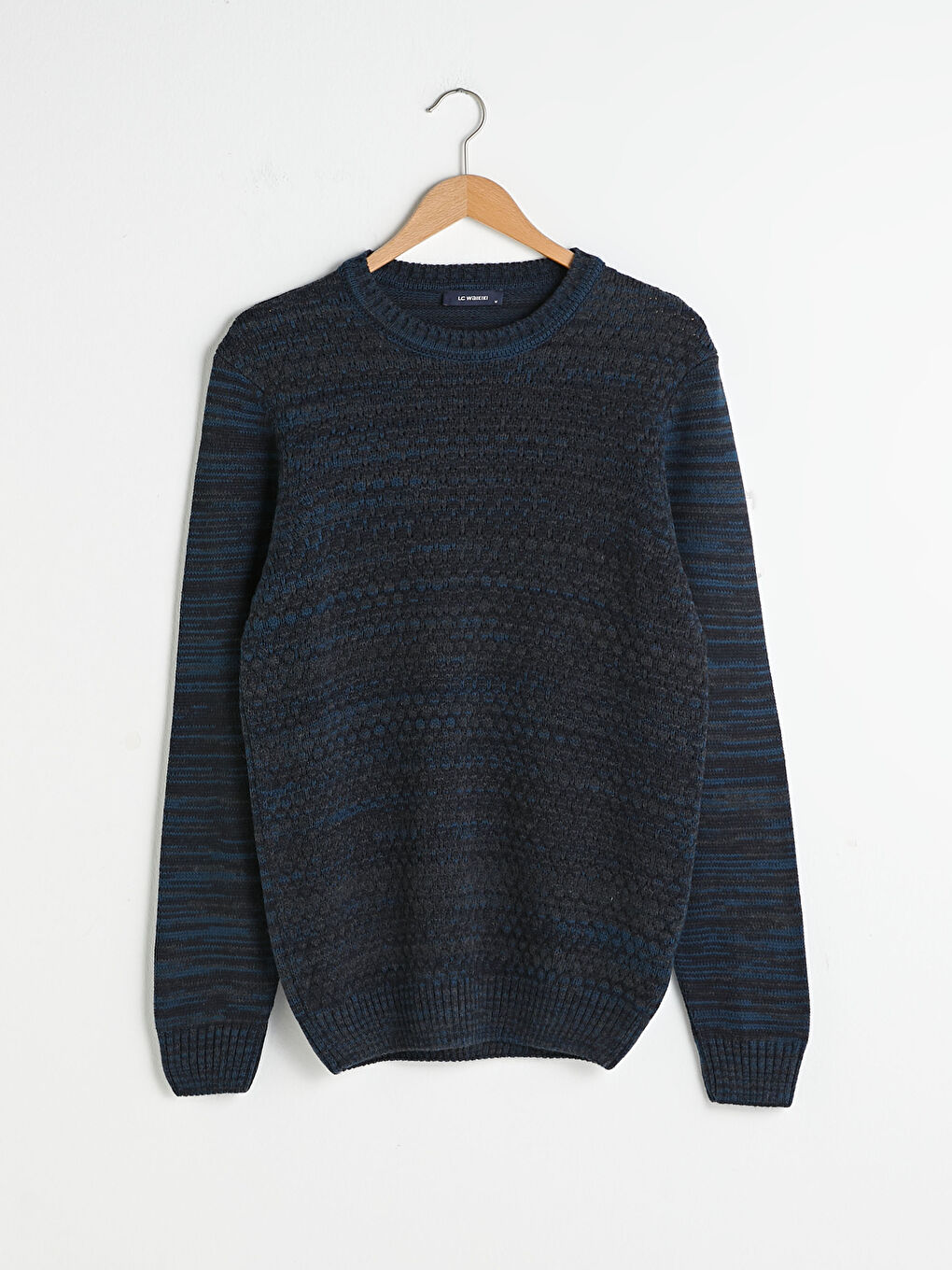 Lacivert Bisiklet Yaka Erkek Triko Kazak-4