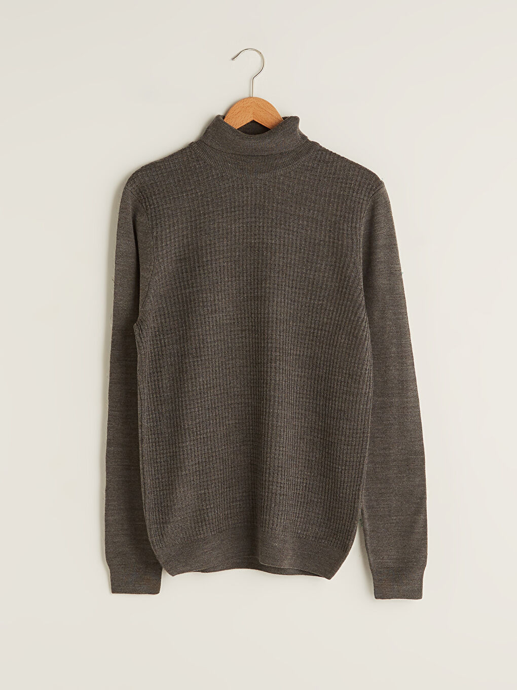 Turtleneck Long Sleeve Thin Men's Tricot Sweater-6