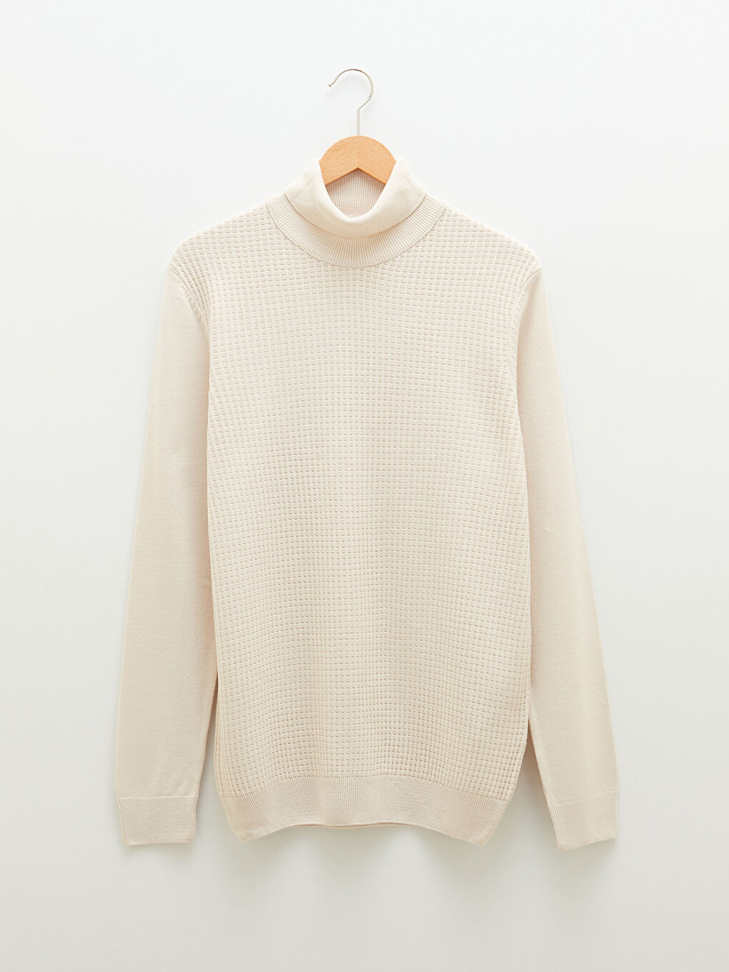 Turtleneck Long Sleeve Thin Men's Tricot Sweater-6