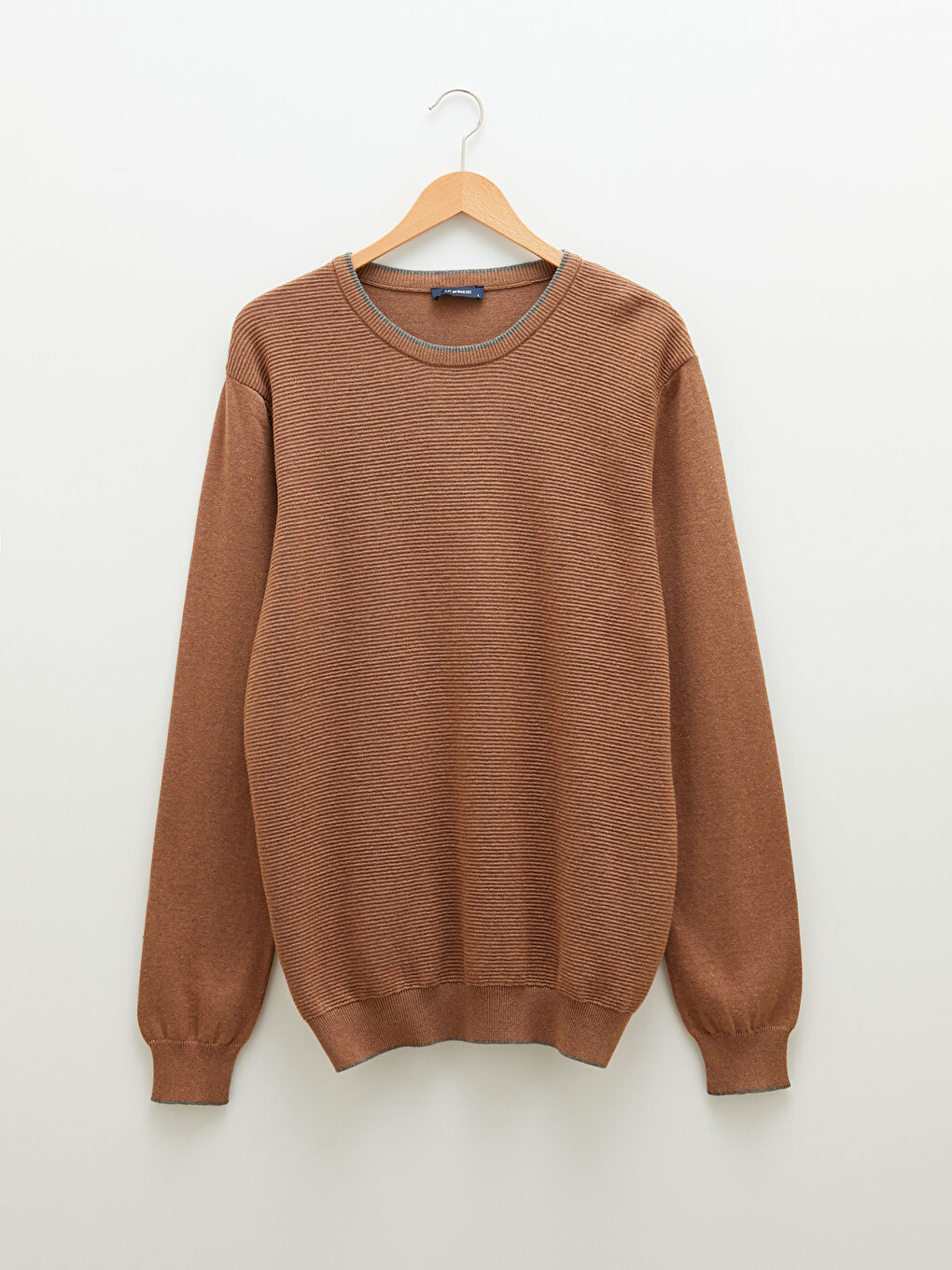 Crew Neck Long Sleeve Thin Men's Tricot Sweater-4