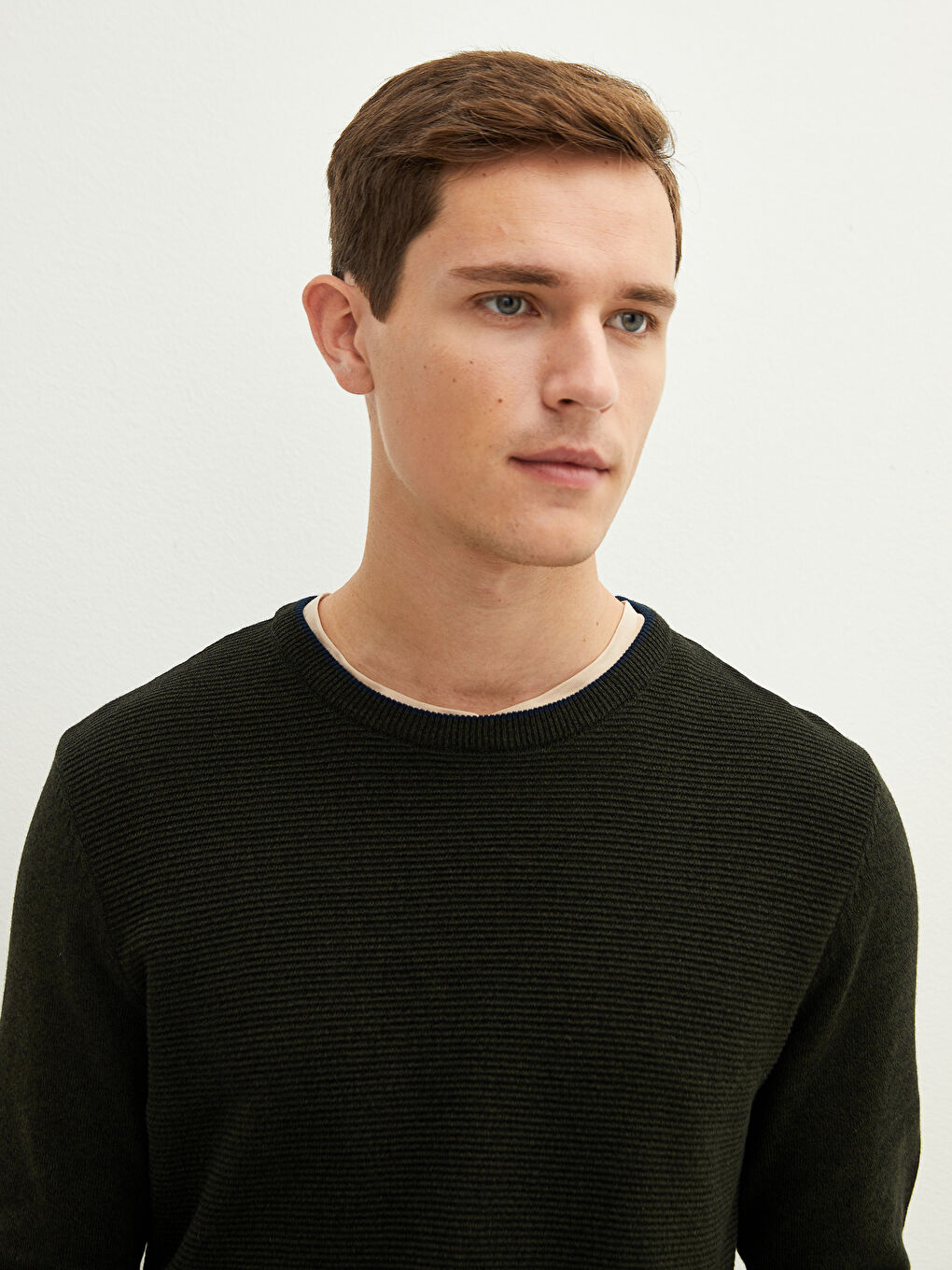 Ерлерге арналған трикотаж ұзын жең жұқа жемпір-2