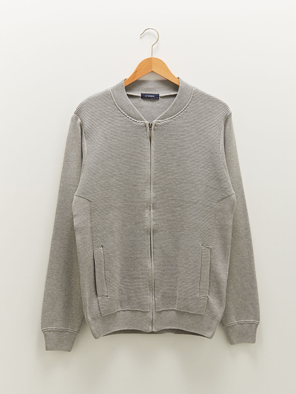 Стандартний візерунок коледж комір облягаючий для чоловіків в'язаний кардиган-5