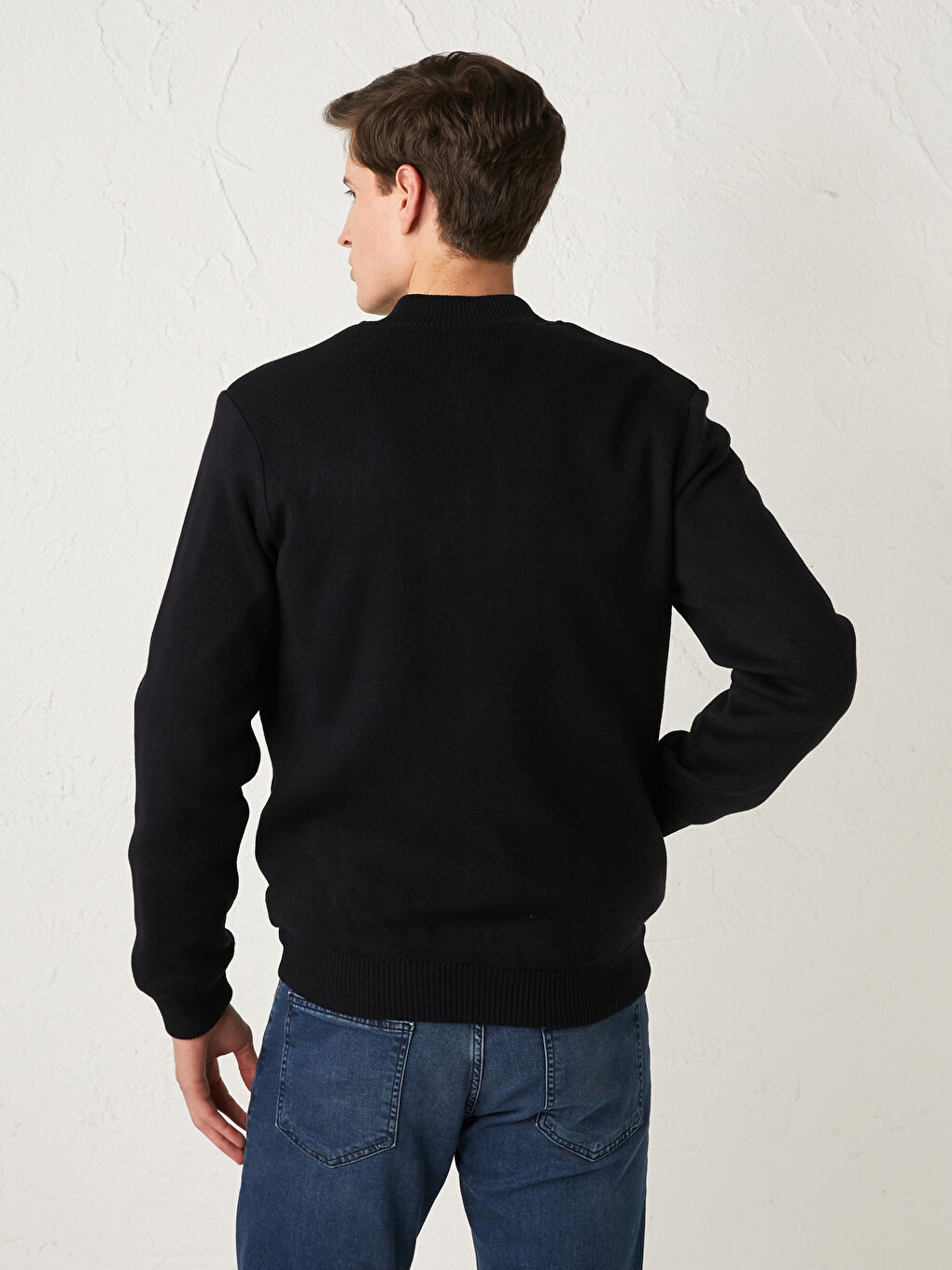 كارديجان تريكو سادة كلية تخين للرجال-3