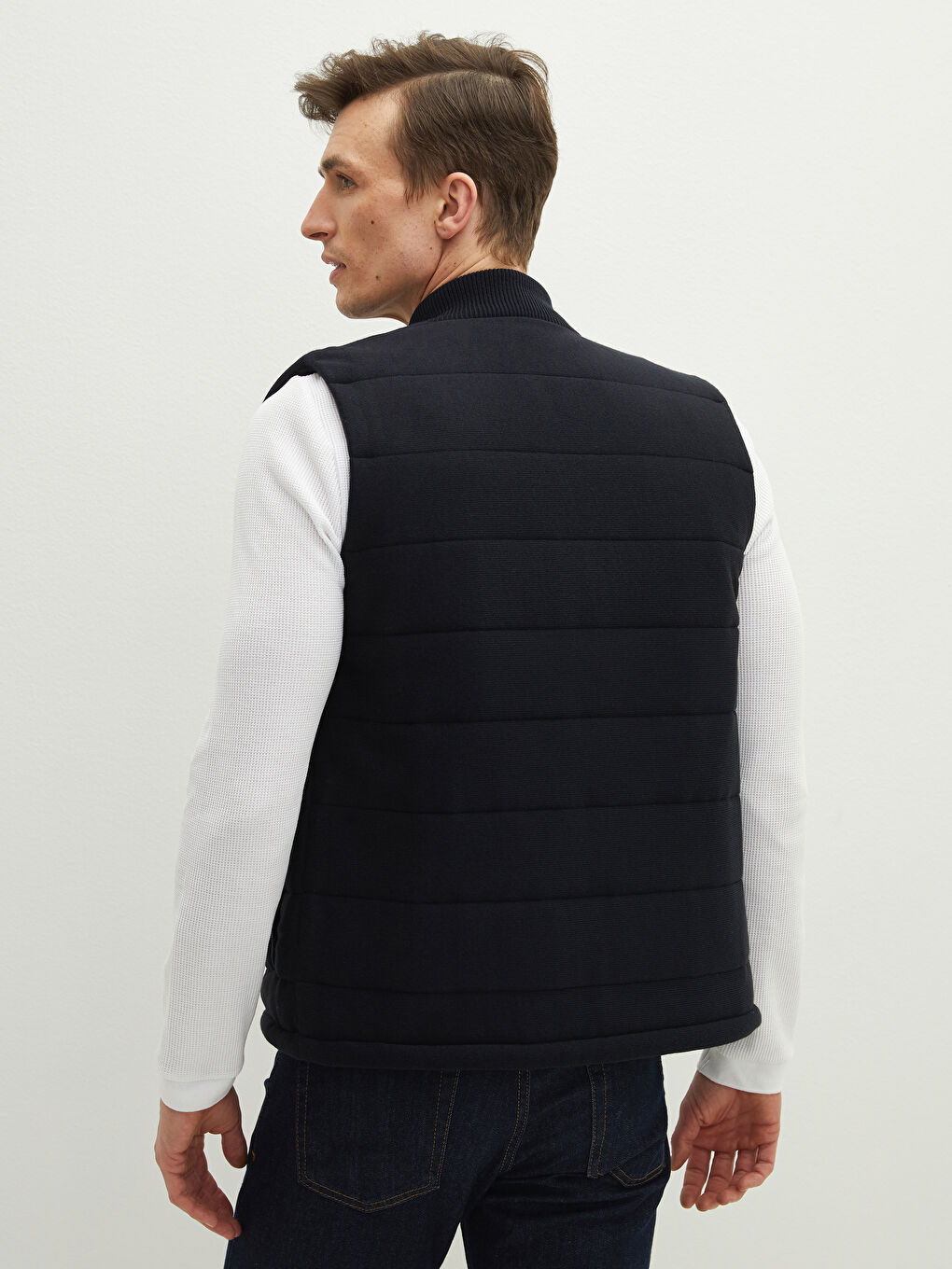 Standard Fit Funnel Neck Men's Waistcoat-6