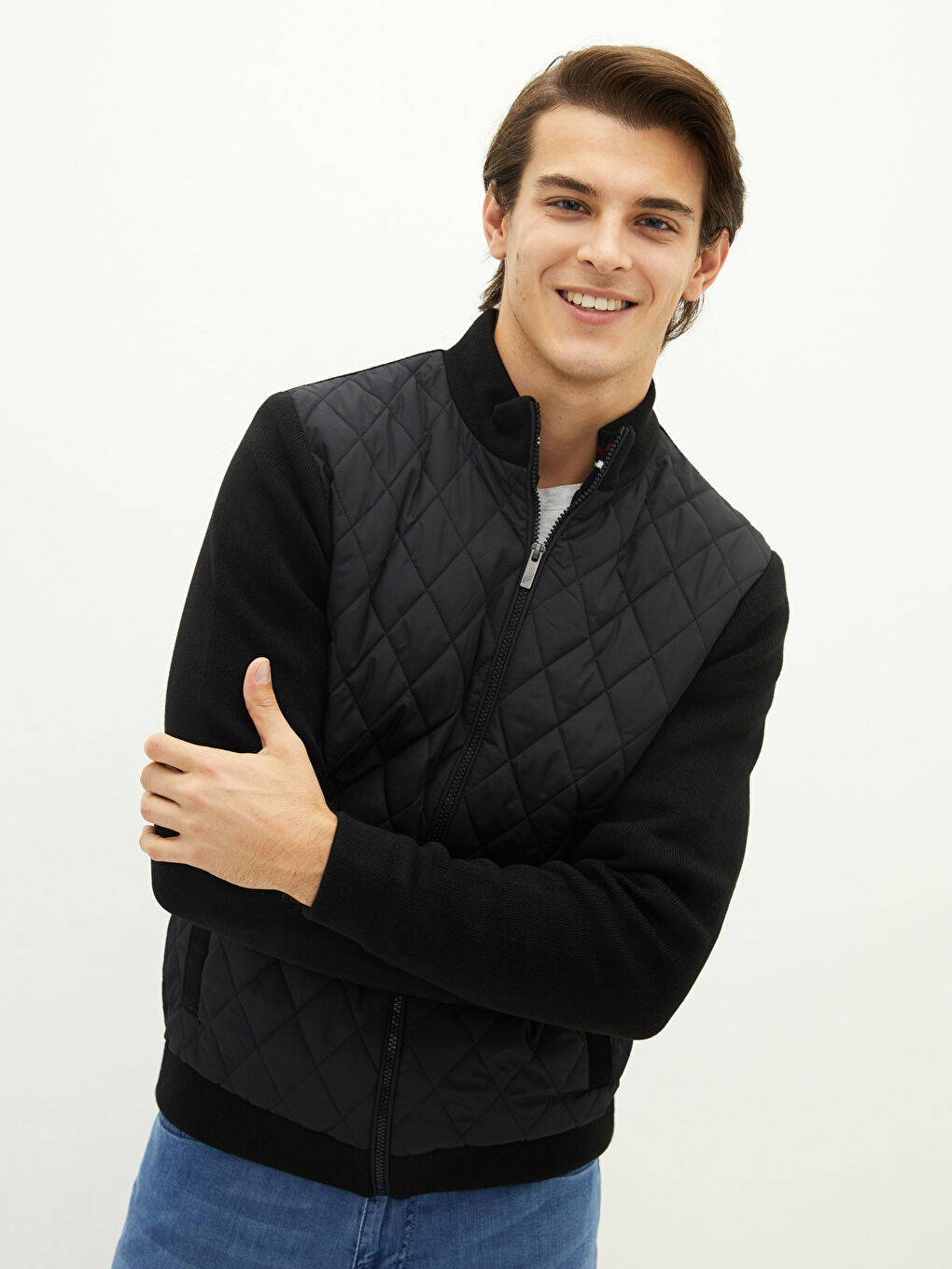 Standard Pattern High Collar Men's Cardigan