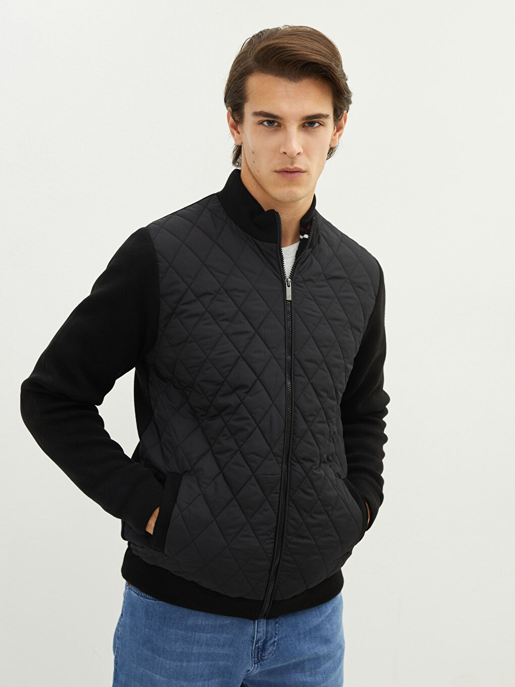 Standard Pattern High Collar Men's Cardigan-1