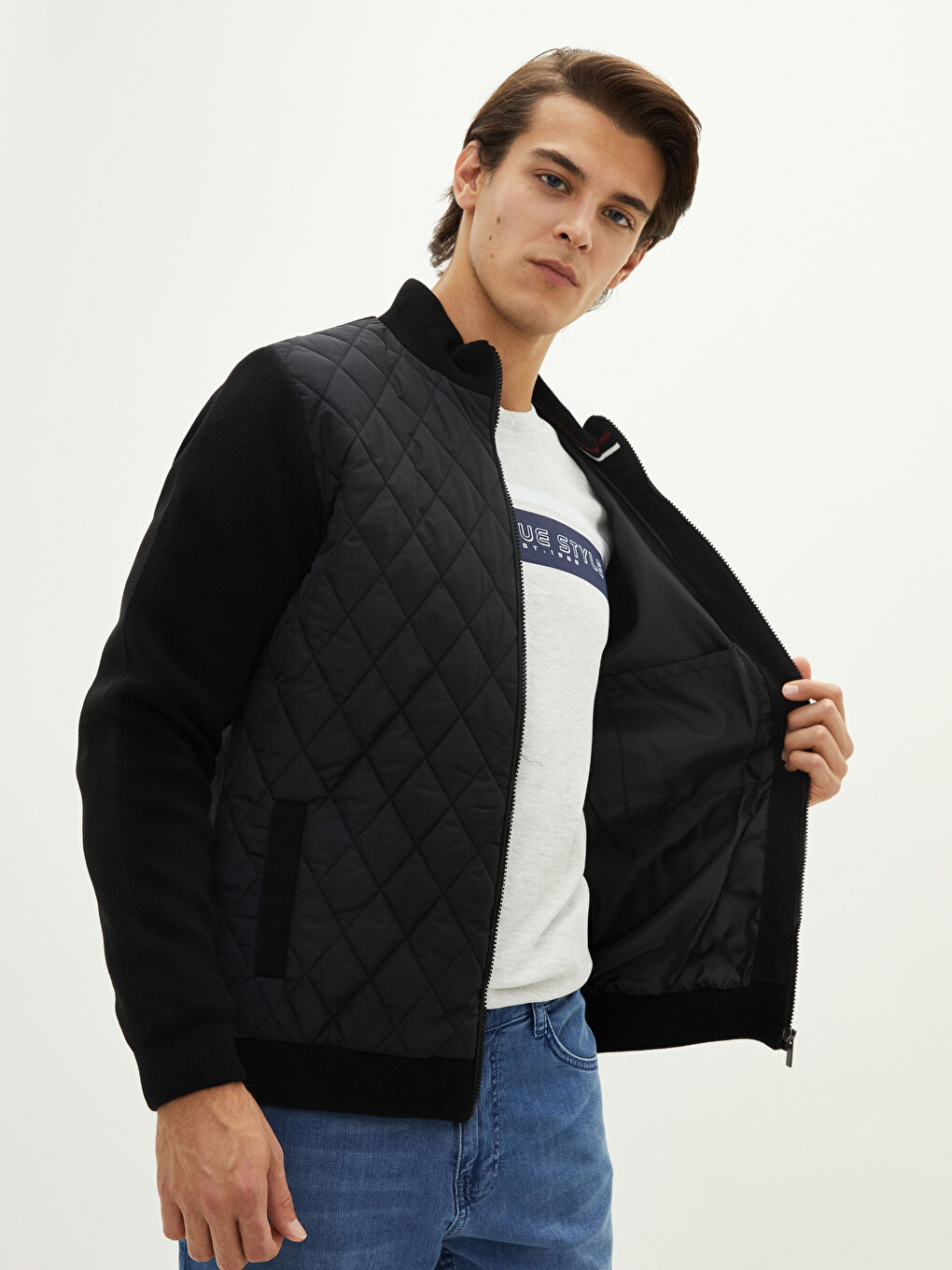 Standard Pattern High Collar Men's Cardigan-2