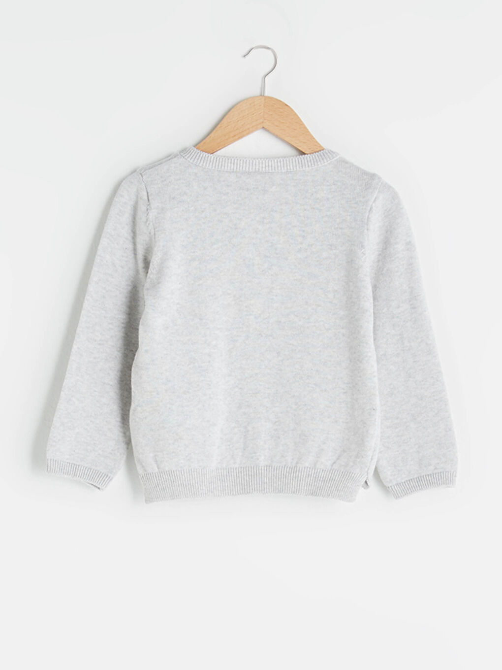 Кардиган з круглим вирізом горловини, довгим рукавом, простий, трикотажний для дівчаток-1