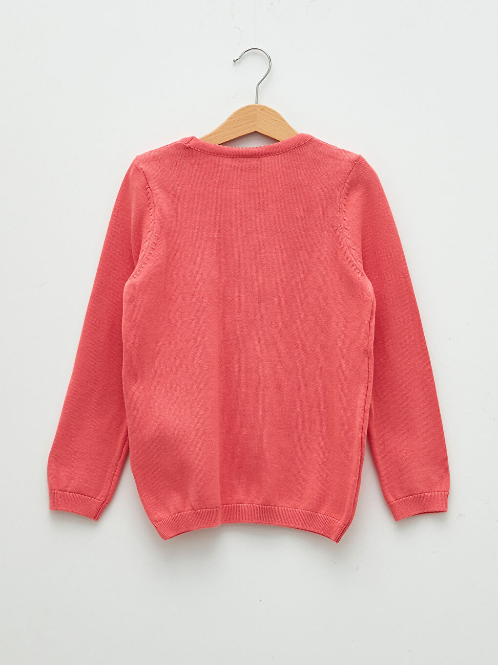 Mercan Bisiklet Yaka Basic Uzun Kollu Kız Çocuk İnce Triko Kazak-1