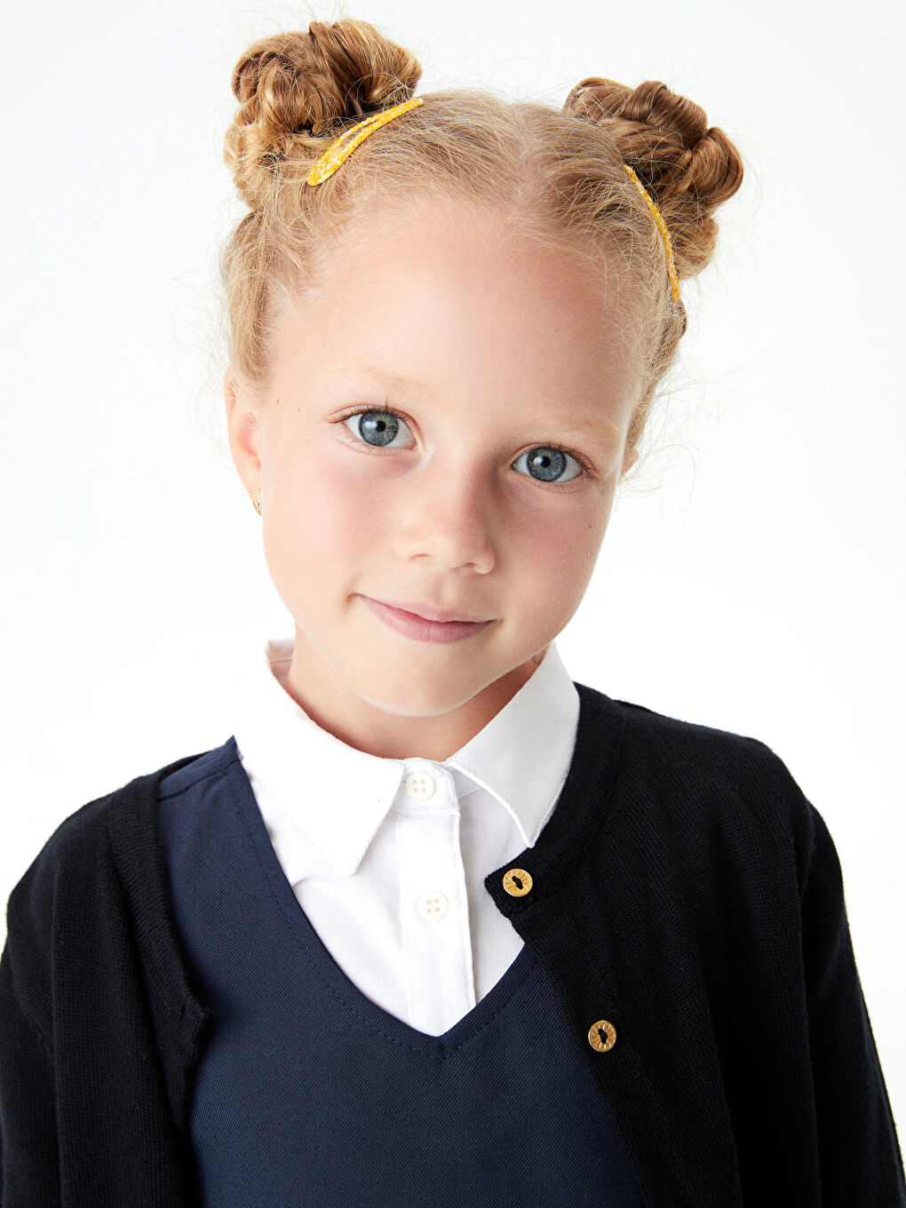 Crew Neck Basic Long Sleeve Girls Slim Knitwear Cardigan