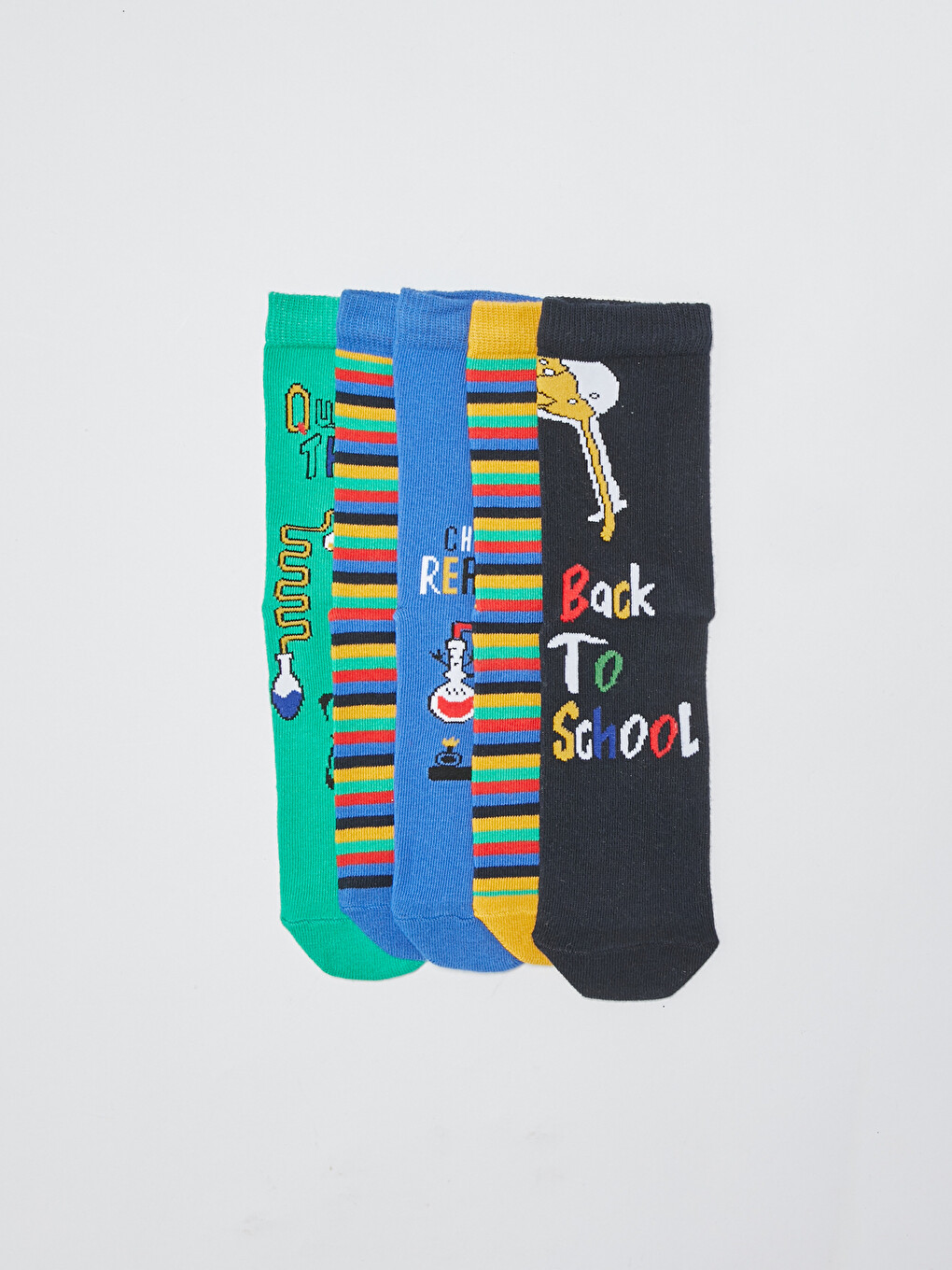 Patterned Boys' Ankle Socks 5 Pack-1