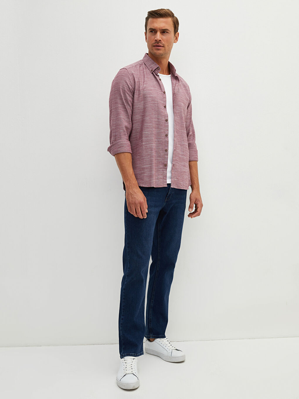 LCWAIKIKI Classic Chemise Pour Hommes Coupe Svelte Dobby Manches Longues -W10807Z8-CZF