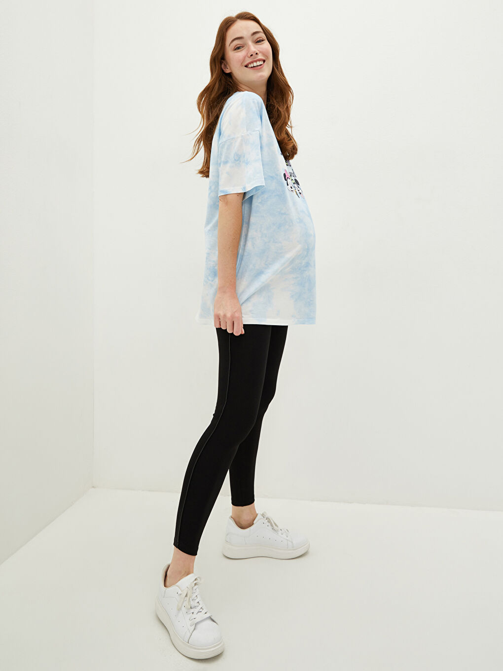 Belly Panel Plain Maternity Leggings-1