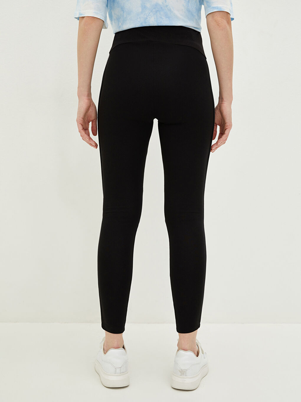 Belly Panel Plain Maternity Leggings-3