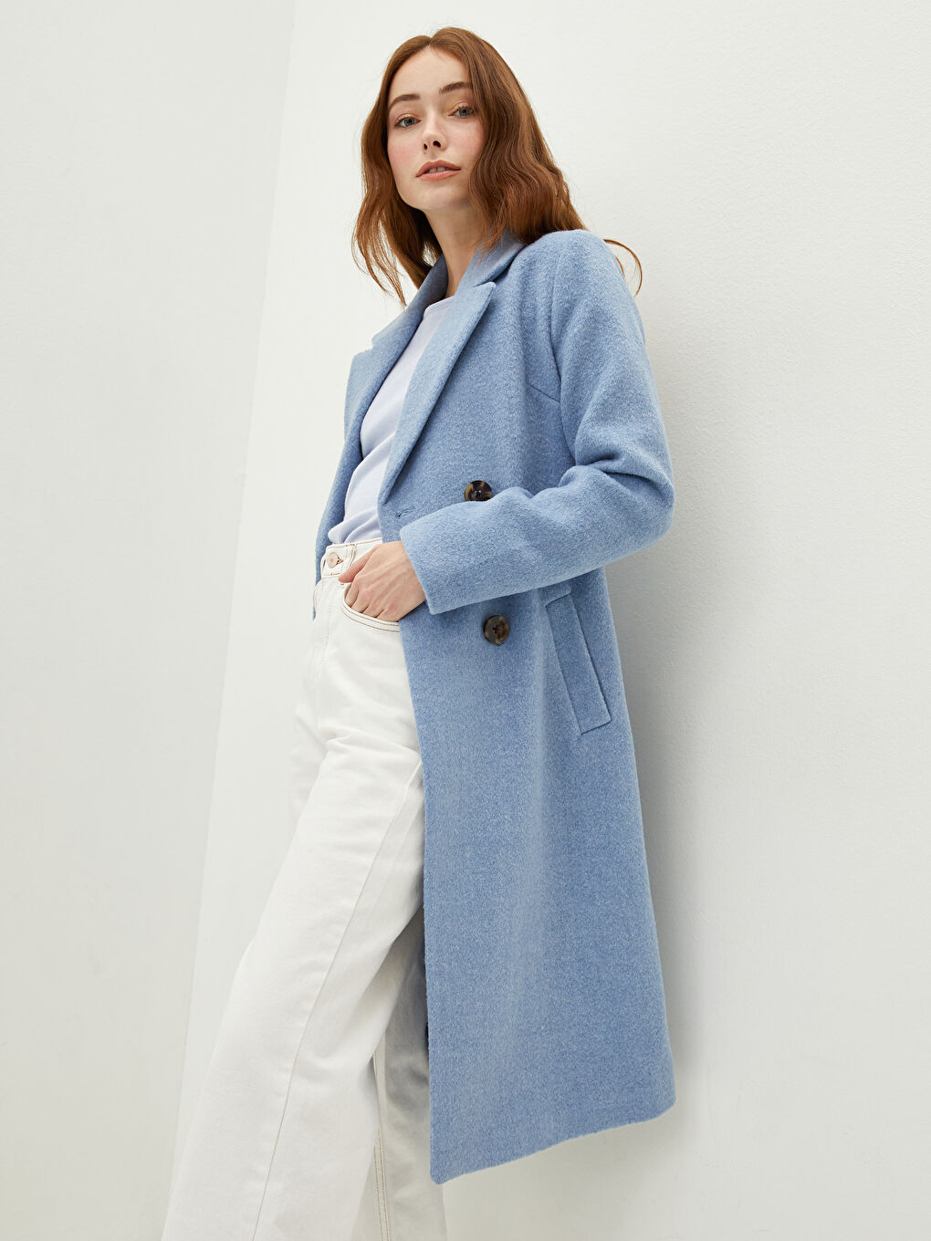 Shirt Neck Regular Waist Belted Long Sleeve Women's Cachet Coat-2