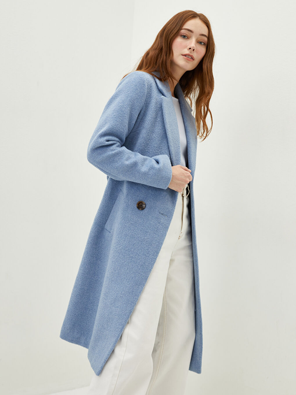 Shirt Neck Regular Waist Belted Long Sleeve Women's Cachet Coat-3