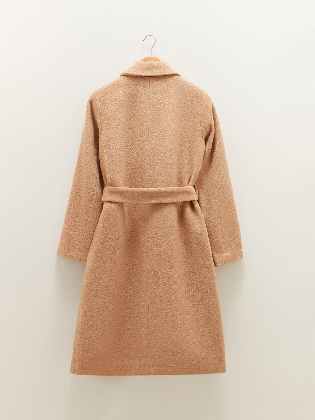 LCWAIKIKI Classic Hemdkragen Reguläre Taille Gürtel Langarm Wollmischung-Mantel für Damen -W10834Z8-RNM