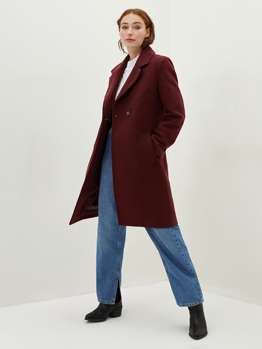 Пальто Женское Cachet С Карманами, Отложным Воротником И Длинными Рукавами-2
