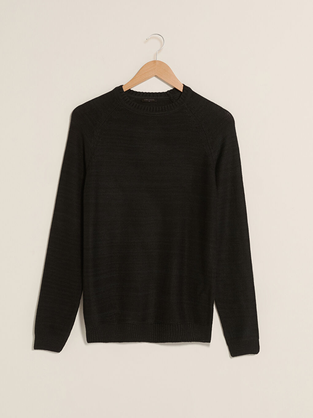 بلوفر تريكو كم طويل بياقة دائرية للرجال-5