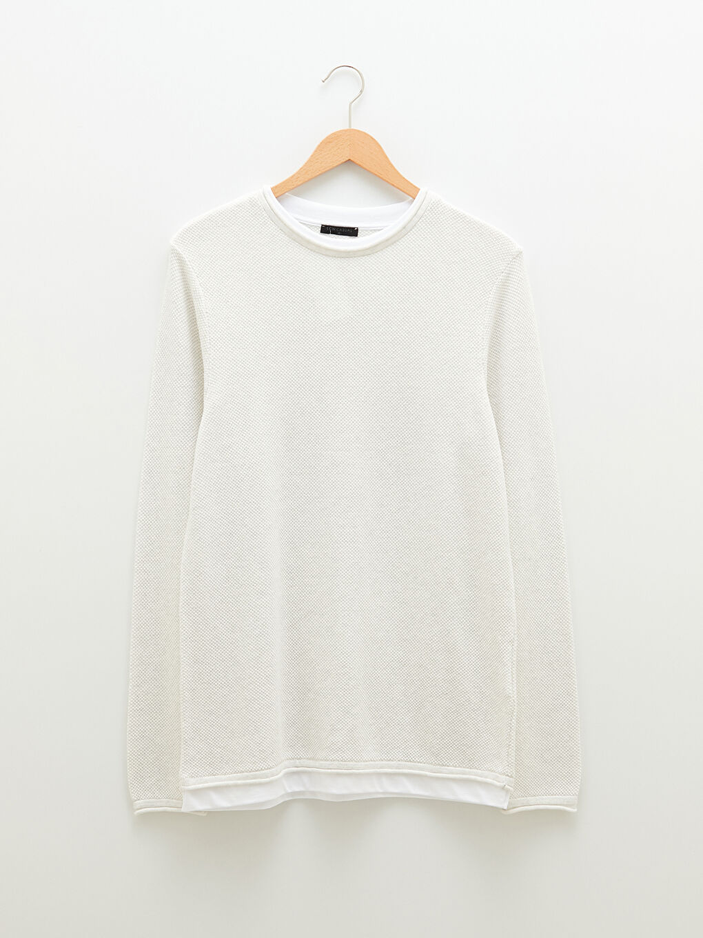 Crew Neck Long Sleeve Thin Men's Tricot Sweater-5
